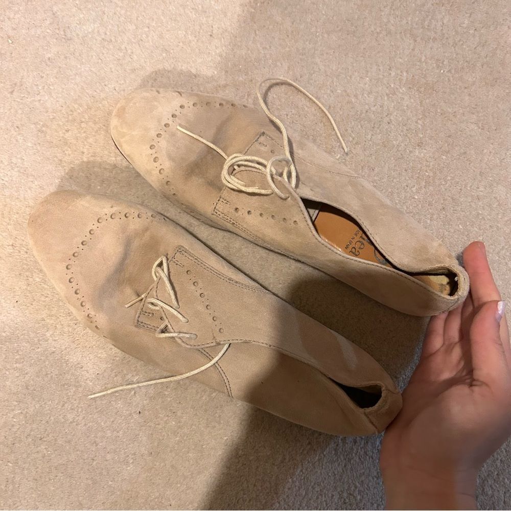 Gaden Leather Neural nude Tan beige Leather Shoes Flats - Picture 4 of 5